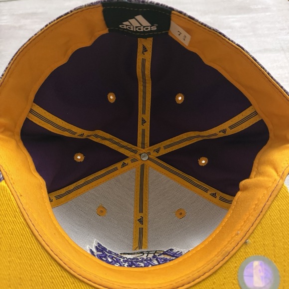 Los Angeles Lakers Adidas Fitted Hat Size 7 3/4 7.25 AOP Paisley All Over Print - Picture 10 of 16
